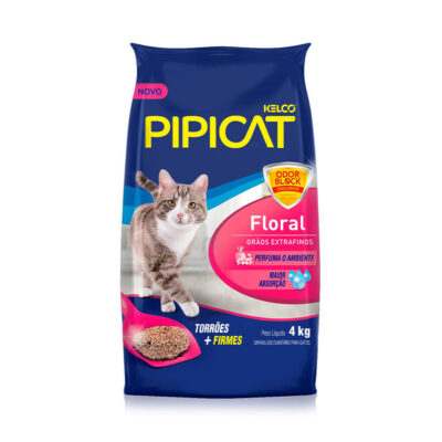 Areia Higiênica Pipicat Floral Para Gatos 4kg